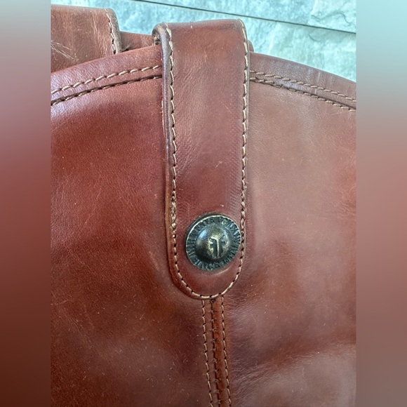 Frye Melissa Button Tall Leather Boot Cognac Western Equestrian Riding Sz8.5 B - Picture 3 of 17